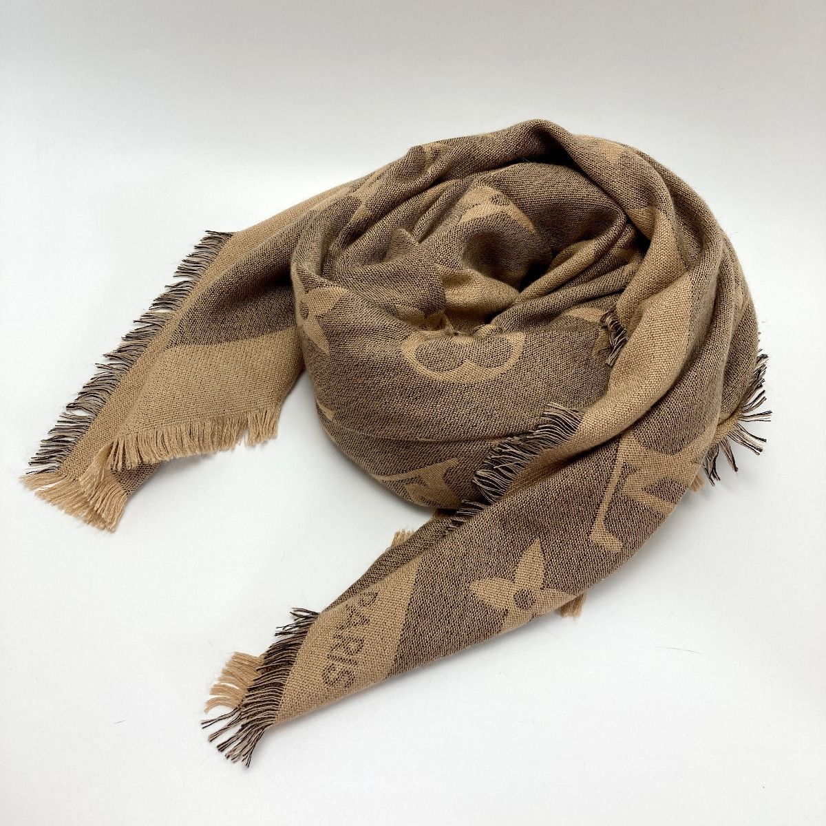 ルイヴィトンモノグラムジャイアントショールストールカシミヤシルクMP2382