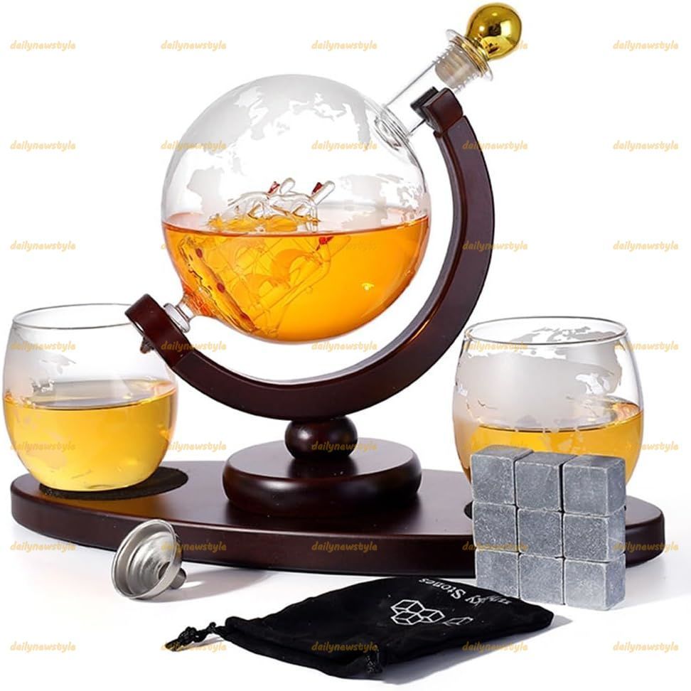 ウイスキーデカンターとグラスセット、 酸化防止用ワインデキャンタ