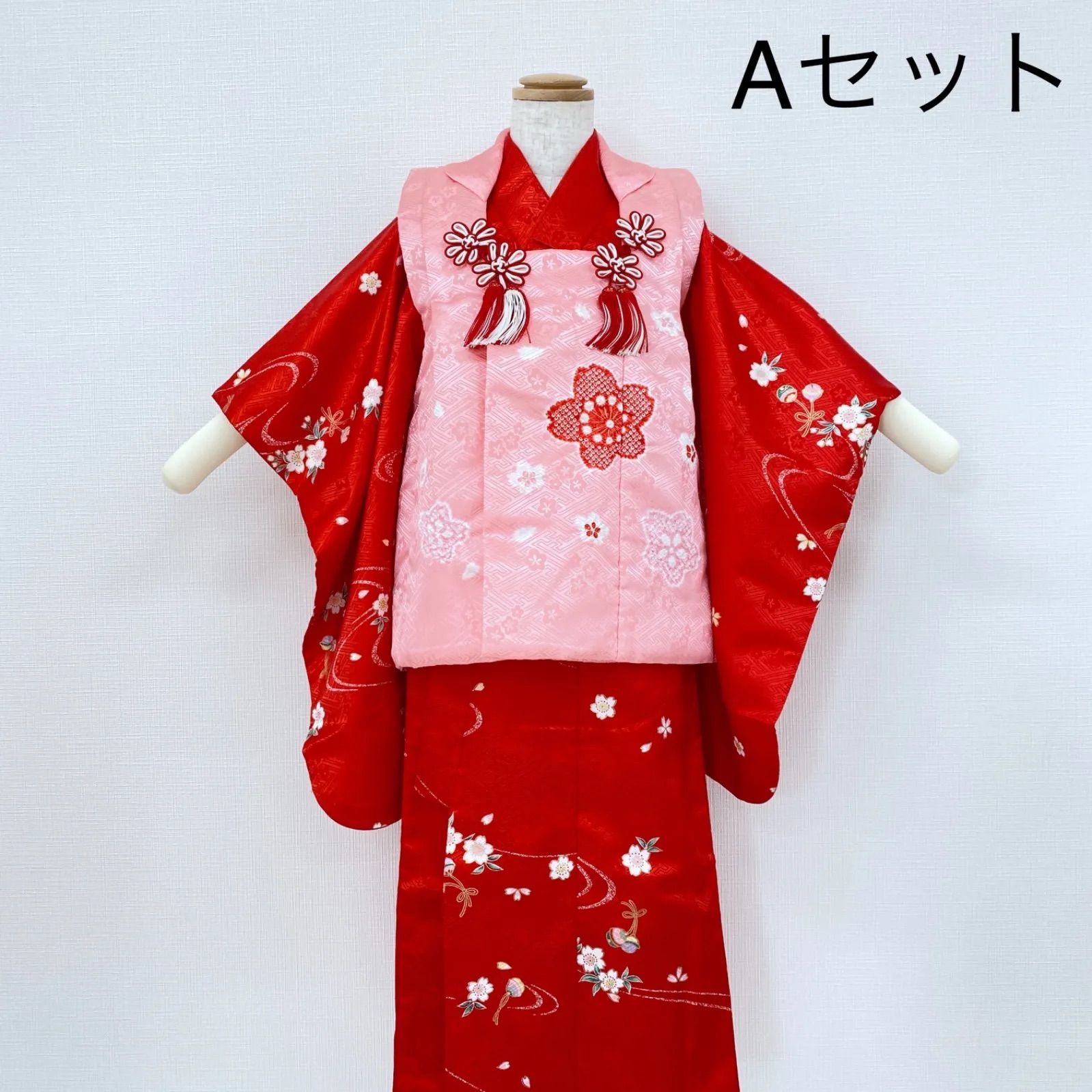【美品】一度のみ使用　七五三 3歳  着物・被布・襦袢　草履　セット 女の子 セット七五三 3歳女の子 新品未使用きもの 長襦袢 被布 草履