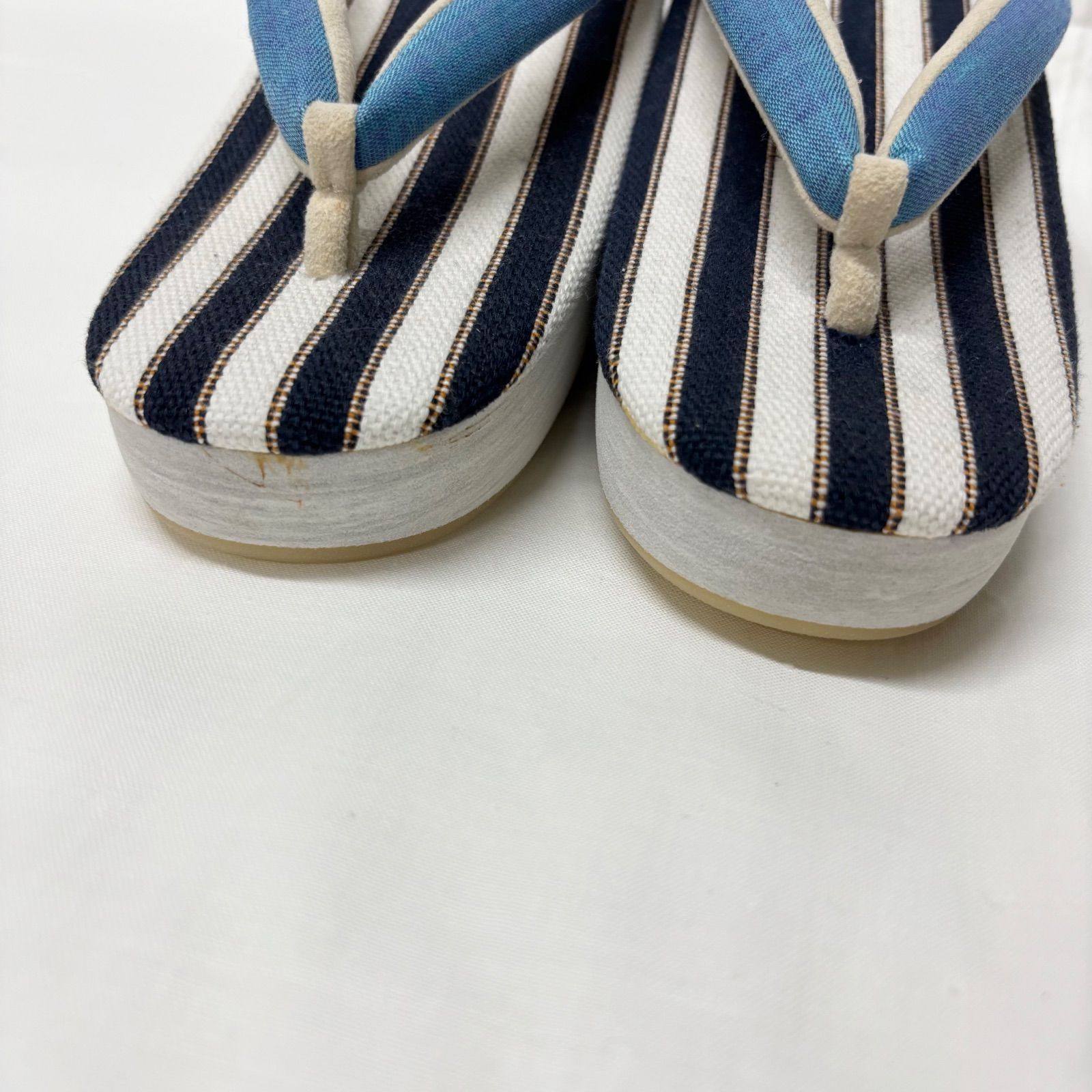 草履 カレンブロッソ 黒白ストライプ 水色 布地 和装 訪問着 振袖 入学式 卒業式 成人式 晴れ着 NO 95 草履 和装履物