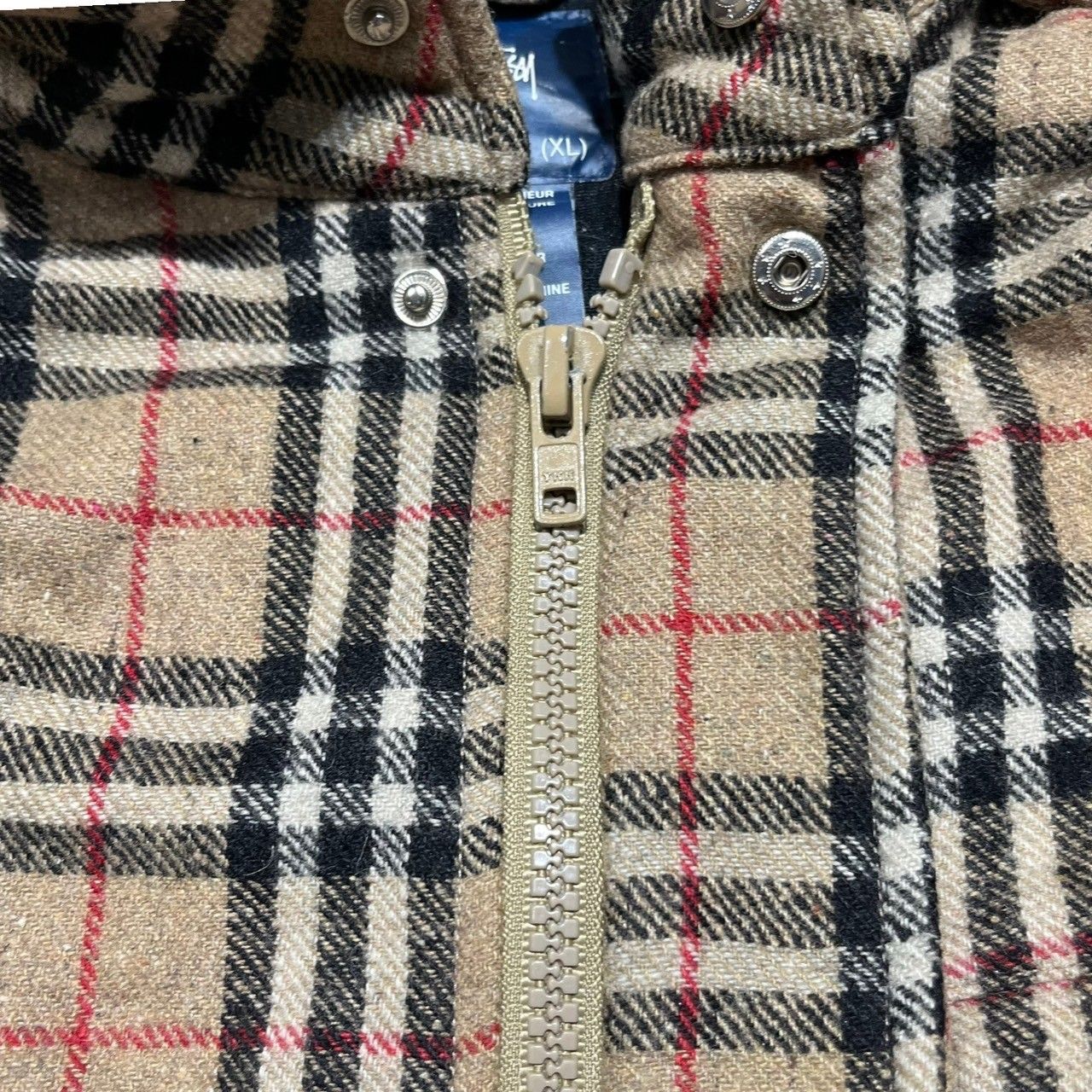 STUSSY(ステューシー) 90's ~ 00's burberry check padded jacket バーバリー チェック 中綿 ジャケット  XL ベージュ OLD ヴィンテージ 90年代～ - メルカリ