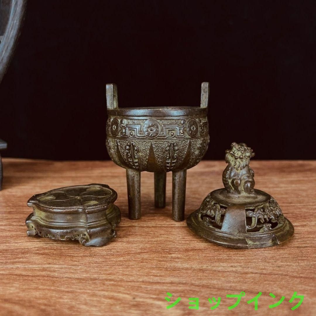 銅器 香炉 瑞獣三足九龍鼎薫香炉 風水 開運 工芸品 美術品 置物 銅器 香炉 瑞獣三足九龍鼎薫香炉 風水 開運 工芸品 美術品 置物