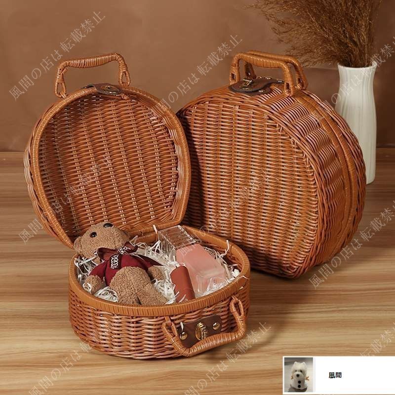 新品・未使用】カゴバッグ 丸型 バスケット 即購入OK かご