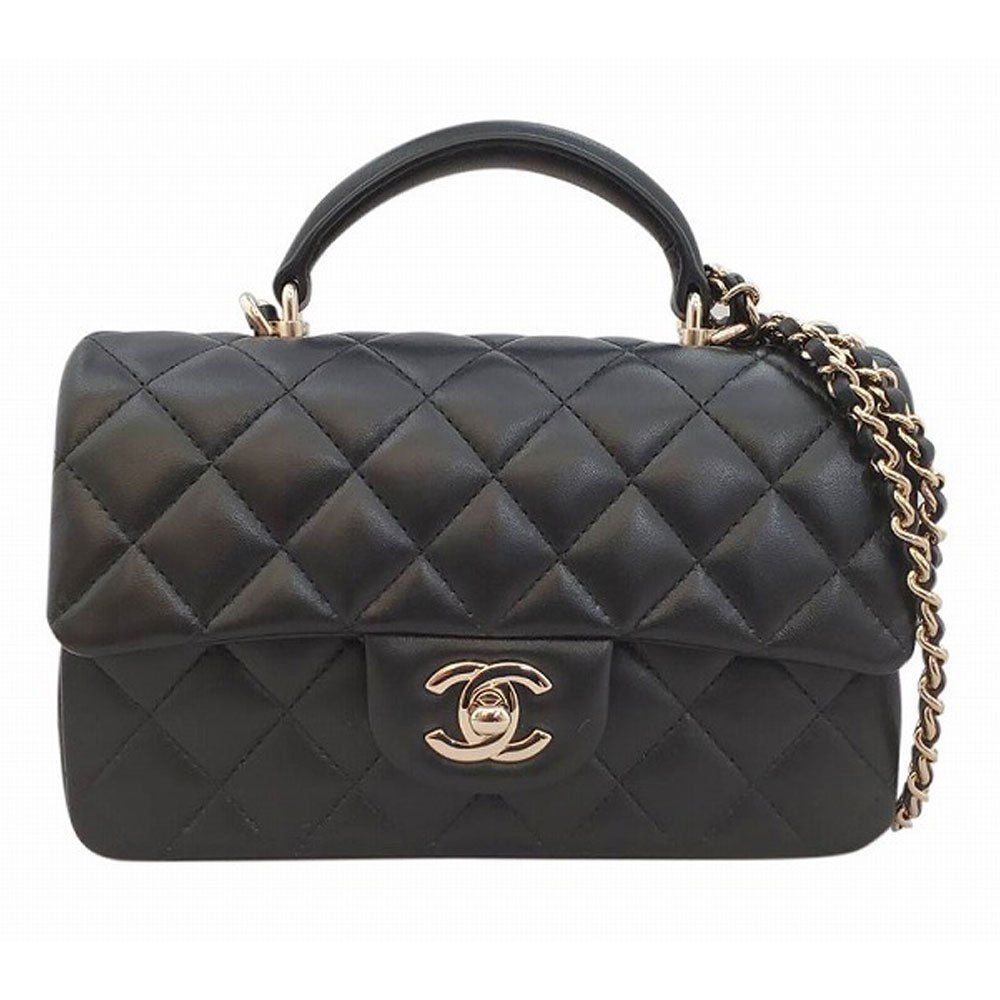 N2152 美品!! シャネル マトラッセラムスキン トップハンドルハンドバッグ N2152 美品!! シャネル マトラッセラムスキン トップハンドル