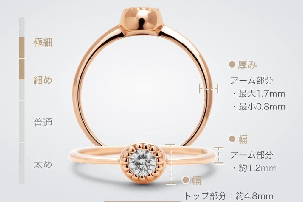 s*i様 L00604□0409 LEGAN ダイヤモンドリング K18PG 1 L00604□0409 LEGAN ダイヤモンドリング 0.1ct ミル打ち 細身
