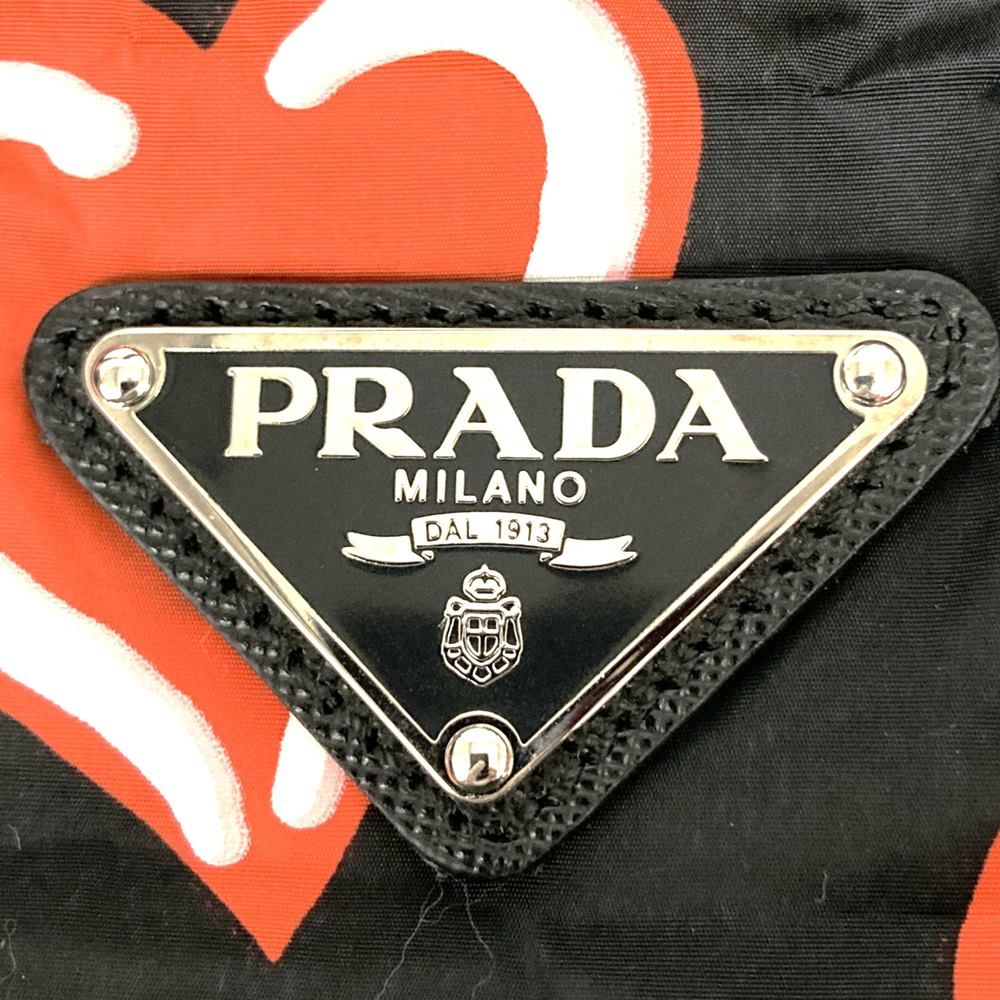 レア／PRADA プラダ エコバッグ ハート ブラック/レッド 黒/赤