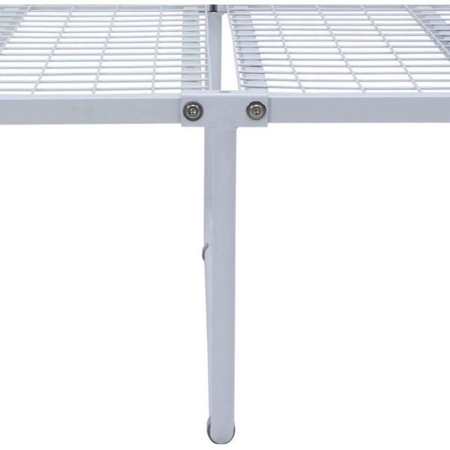 不二貿易 ベッド シングル 宮付 スチール メッシュ タンテ アイボリー 14747 棚付き 床下36cm NEXPOTALLINN_EU