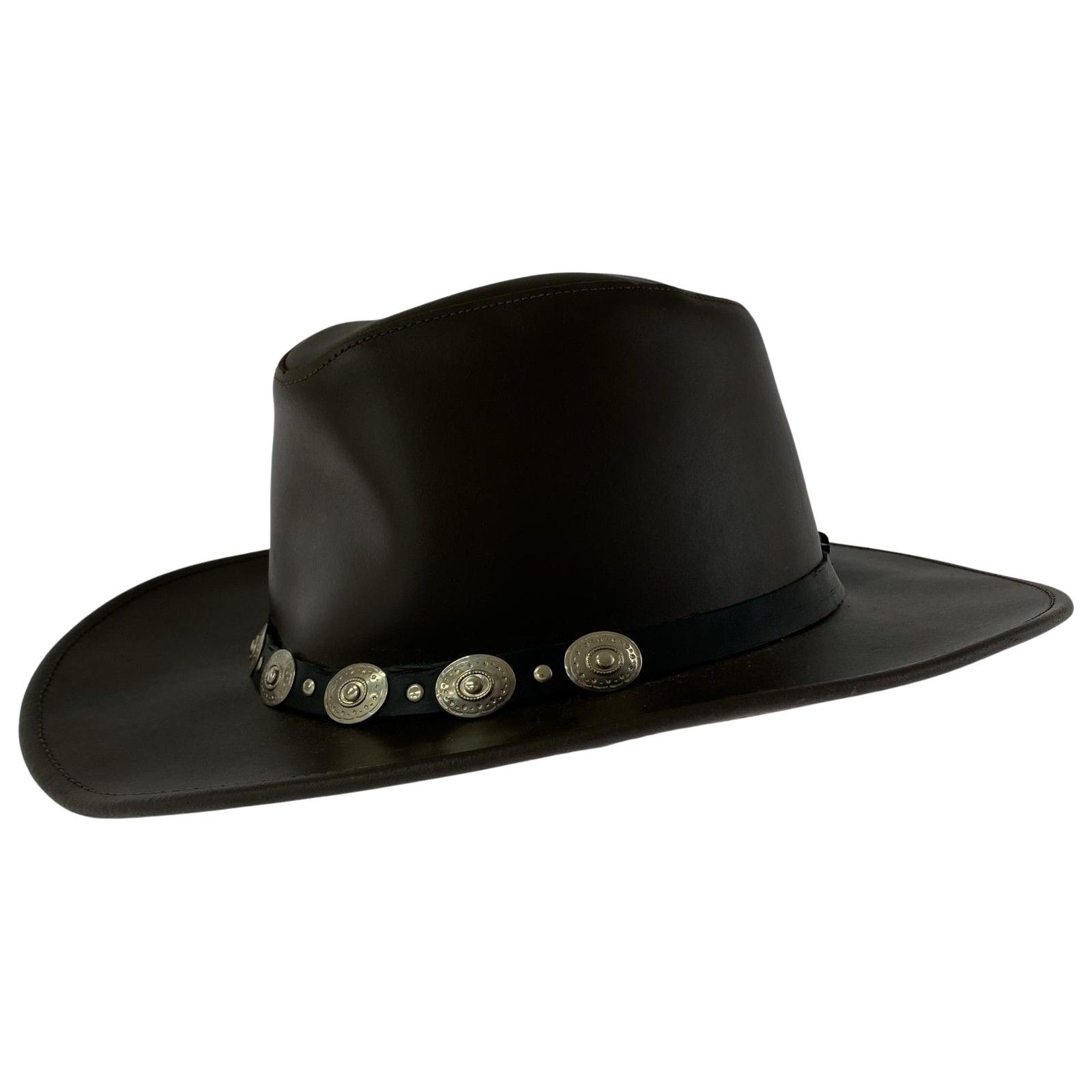 HENSCHEL HAT ヘンシェルハット レザーハット sizeX-LARGE|ダークブラウン