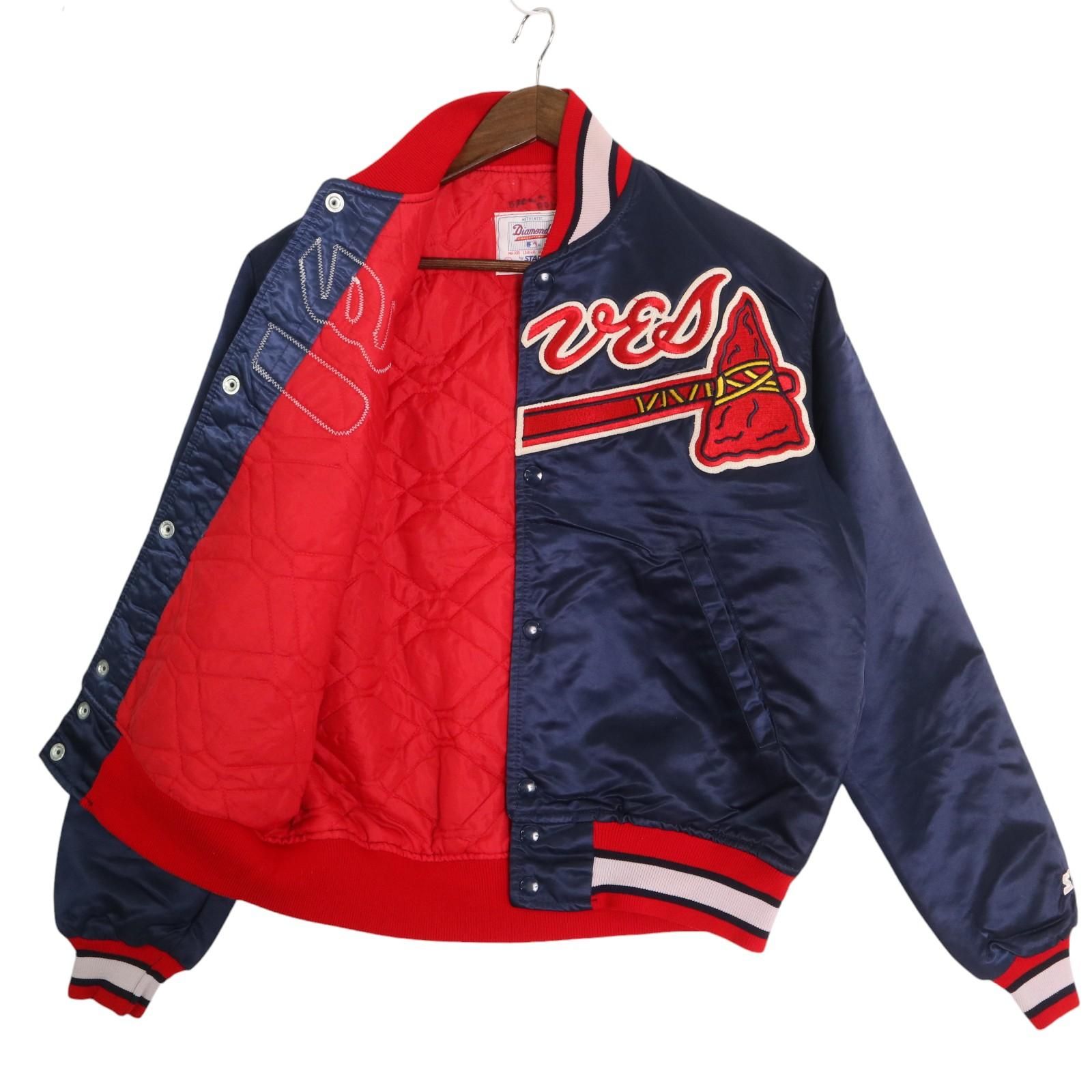 【美品】90年代 STARTER スターター アトランタ ブレーブス スタジャン 古着 90s STARTER MLB Atlanta Braves ブレーブス ハーフジップ