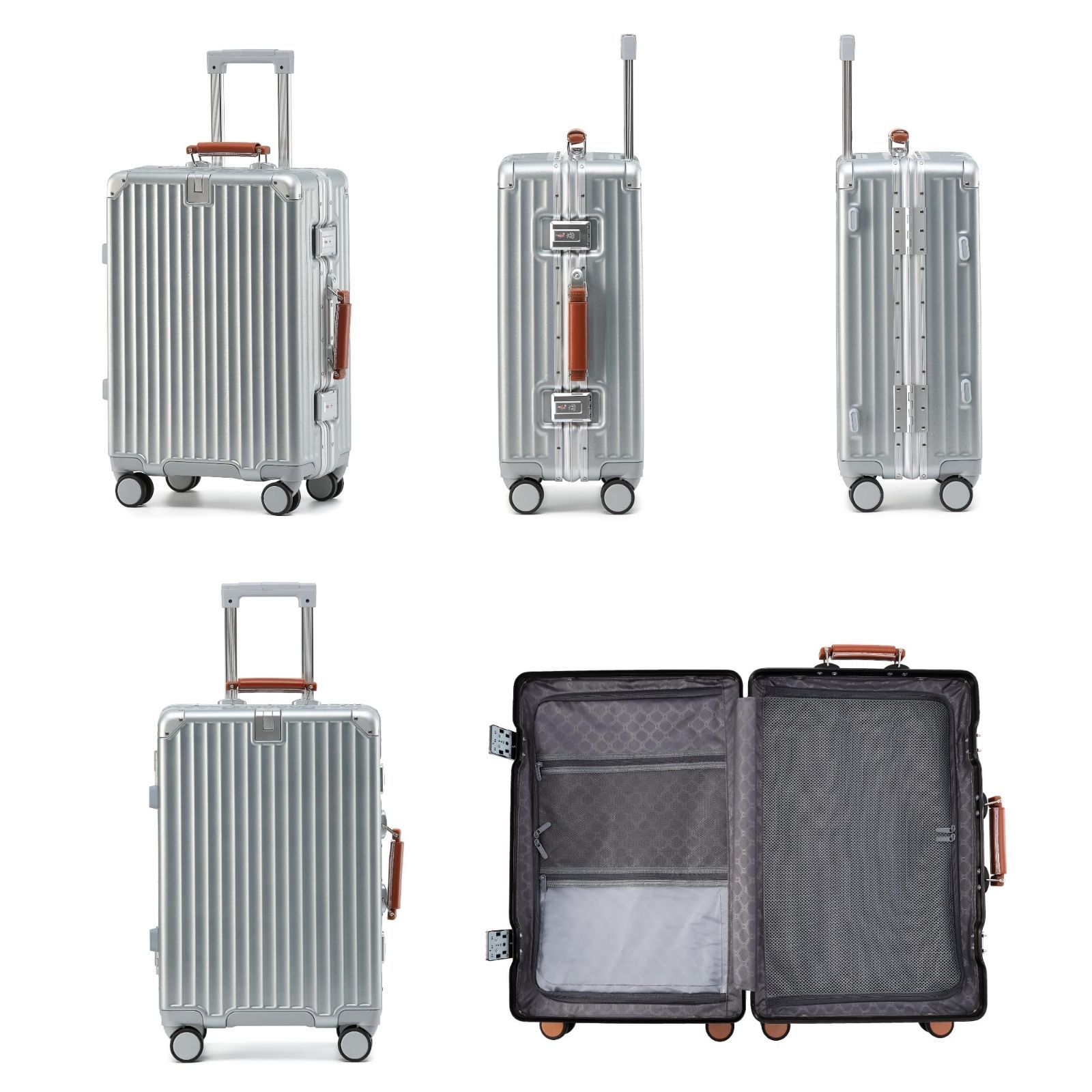 Yuweijie] スーツケース キャリーケース シルバー 65L 5泊6日