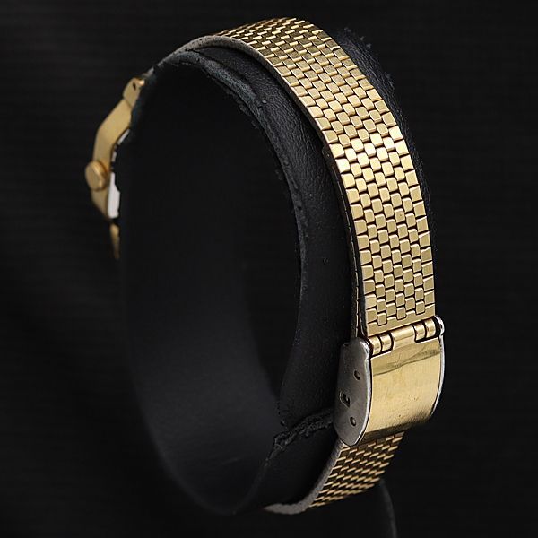 稼動 セイコー 2C21-5170 QZ ゴールド文字盤 オクタゴンタイプ