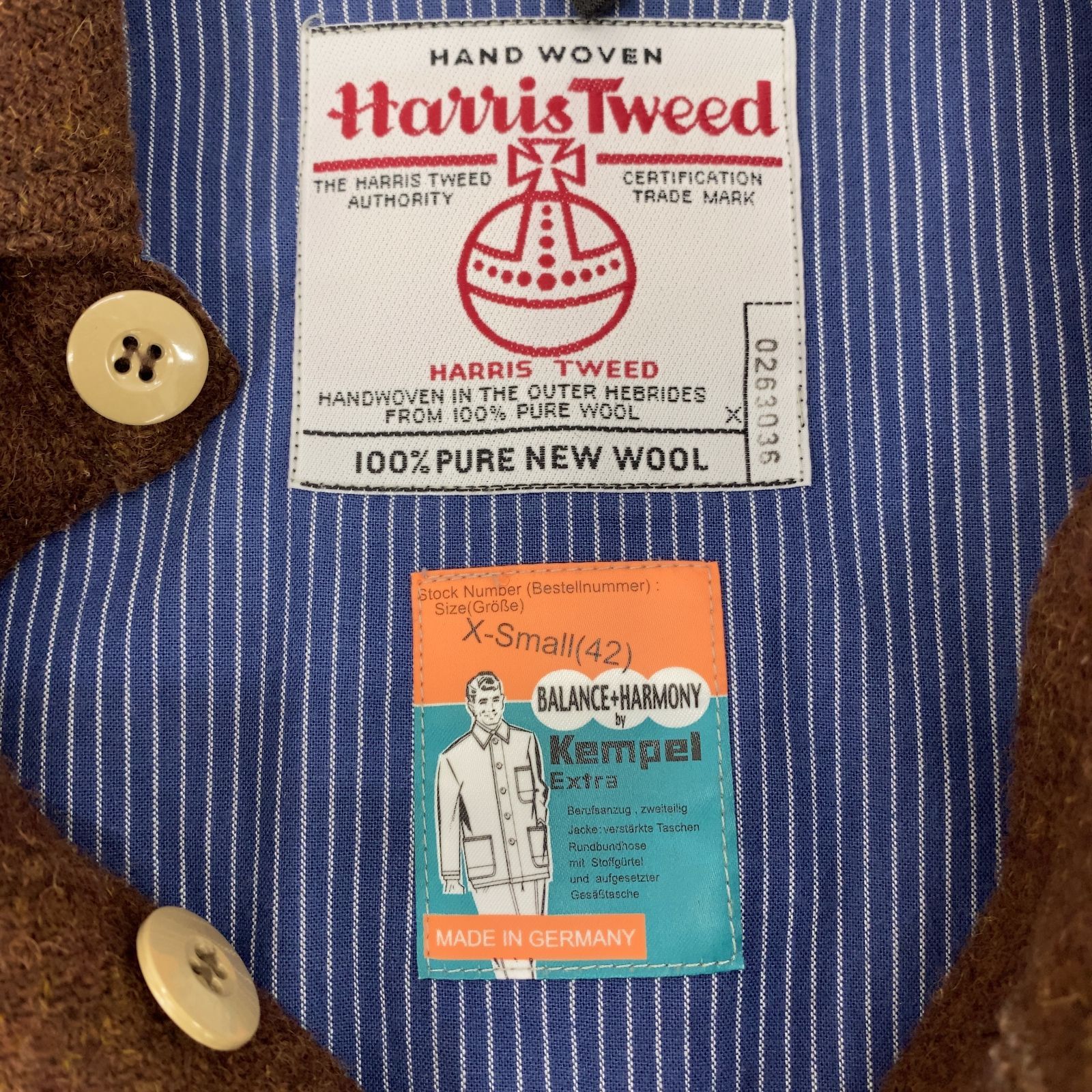 Harris Tweed ハリスツイード Kempel ケンペル ウール ジャケット