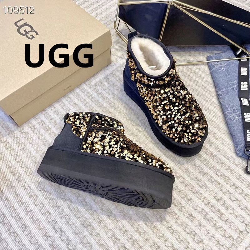 新品、UGG アグ レディース 厚底 5cm 靴 ブーツ アグ箱付 オール