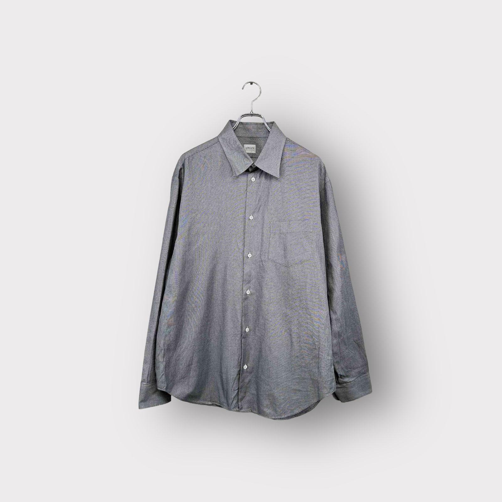 大きいサイズ ARMANI COLLEZIONI アルマーニコレッツォーニ 長袖シャツ グレー サイズXL トップス メンズ ヴィンテージ ネ