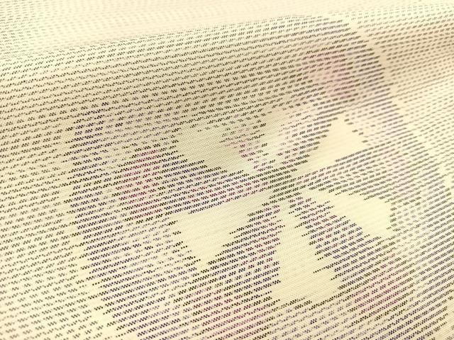 平和屋着物○本場大島紬 アンサンブル 白泥染め 白大島 重ね源氏車文