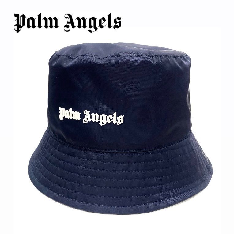 Palm Angels パームエンジェルス クラシック ロゴ バケットハット ネイビー ナイロン