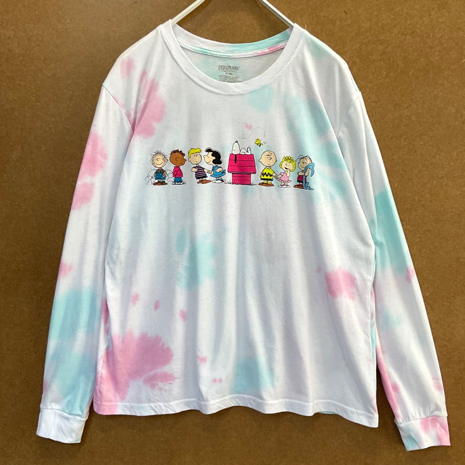 US古着 スヌーピーSNOOPY ピーナッツPEANUTS フレンズ 長袖tシャツ白XL