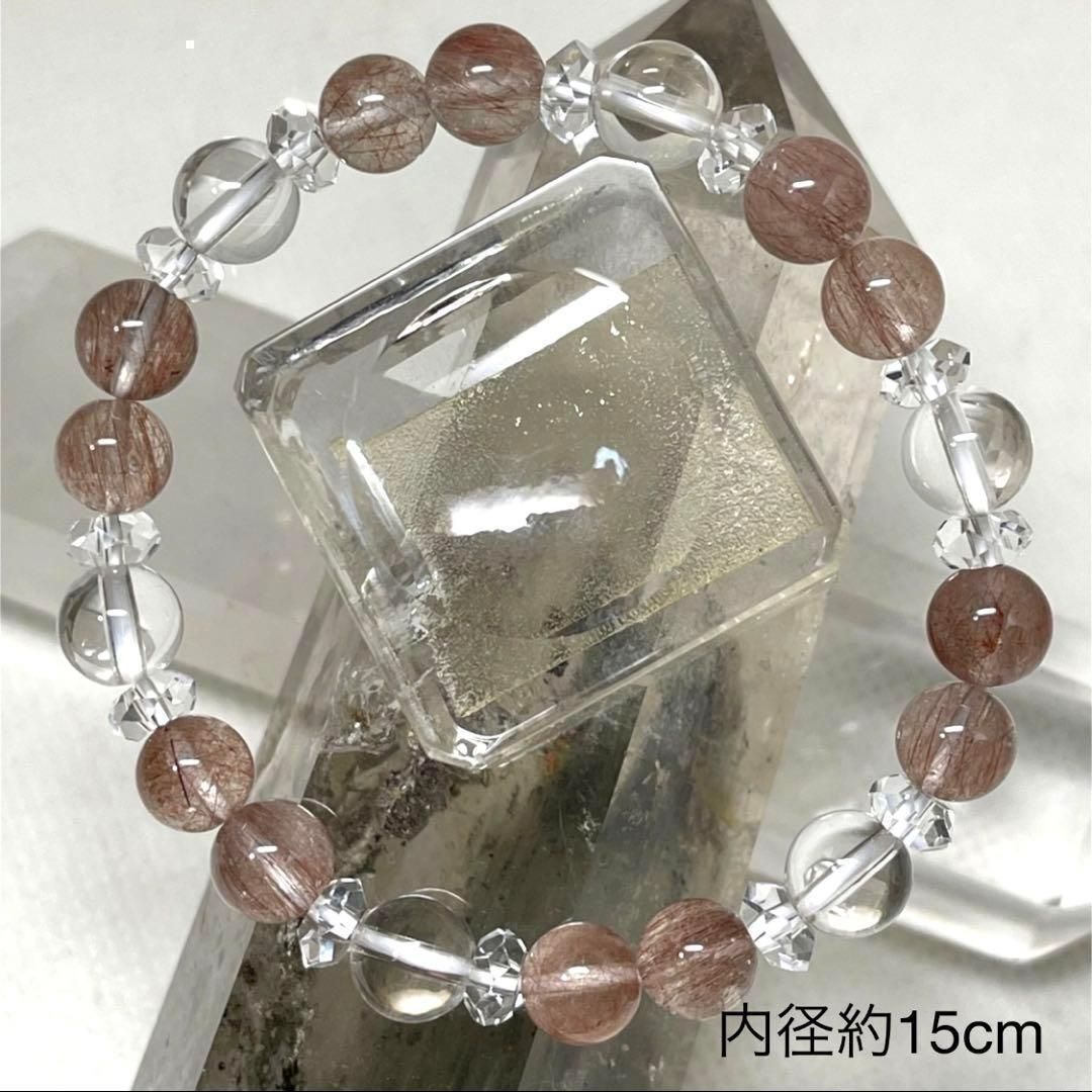レッドルチル　パワーストーンブレスレット　内径約15.5cm レッドルチル パワーストーンブレスレット 内径約15cm