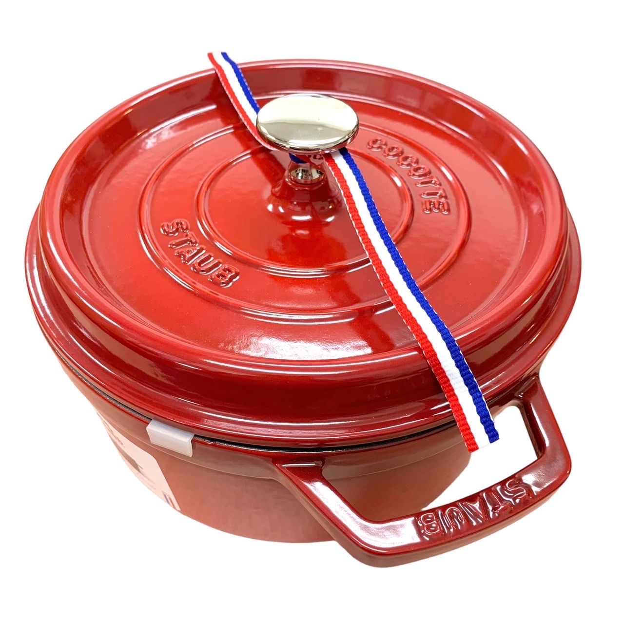 【完全新品未使用⭐️ストウブ STAUB】 ピコ ココット ラウンド　 チェリー(レッド) 22cm 40509-825 両手取手　 鋳物 ホーロー  鍋　 IH対応 （AYA） 24030205000M