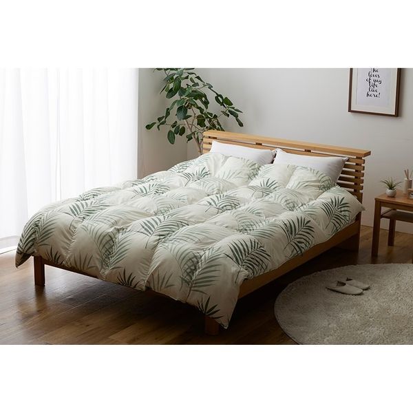 掛け布団 ダブル テイジン マイクロフラッフィー あったか プラス オリーブ