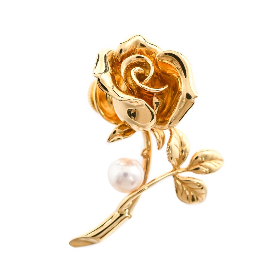 MIKIMOTO ミキモト ブローチ ローズモチーフ