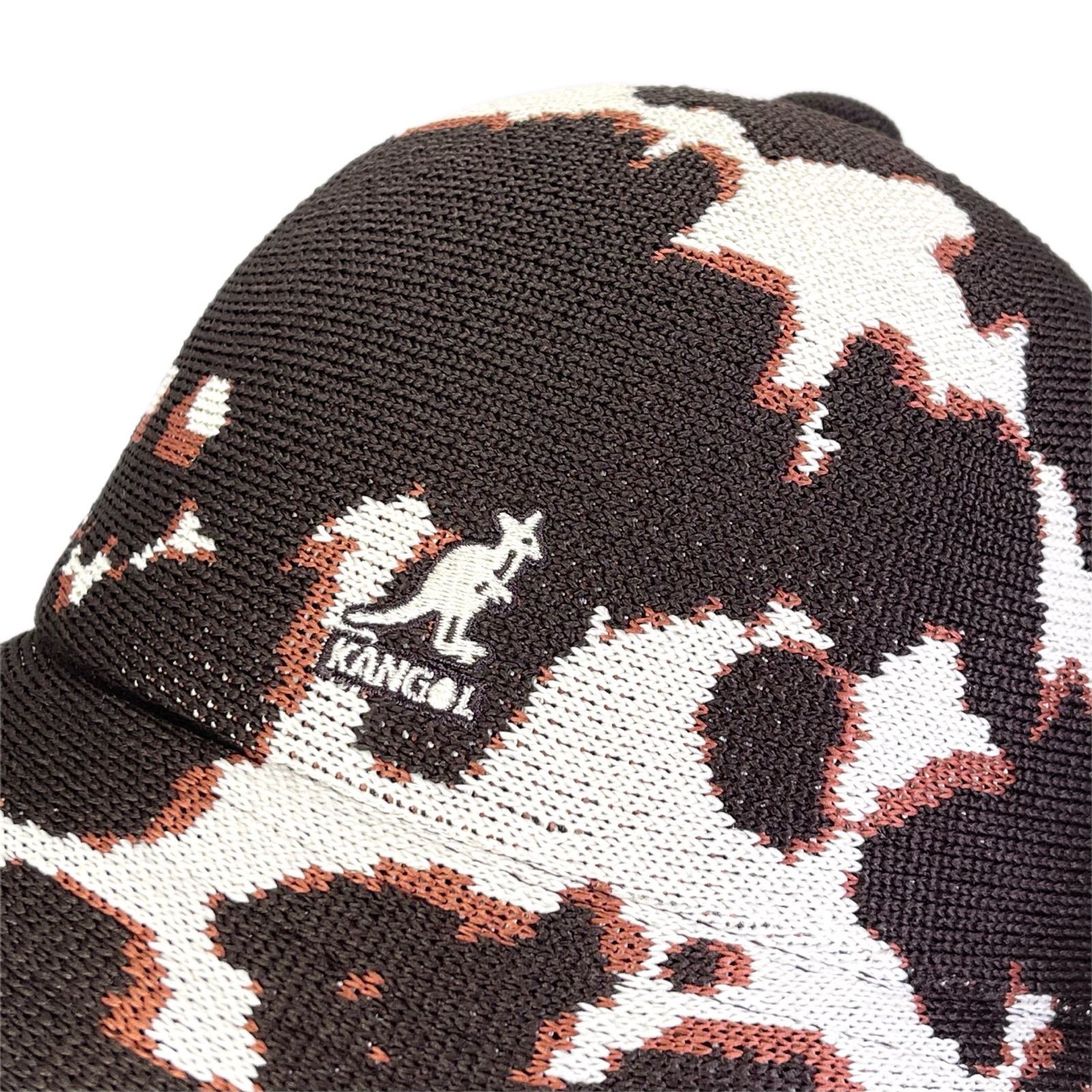 ファイナルセール！ KANGOL ベル型ハット アニマル柄 ブラウン系 牛柄