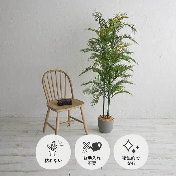 観葉植物 アレカヤシ 170センチ ミニ コンパクト 屋内 リアル お手入れ不要 鉢植え 光触媒加工 消臭効果 抗菌効果 防臭 ボタニカル ガーデニング 室内 グリーン お洒落 おしゃれ 北欧 リゾート 南国