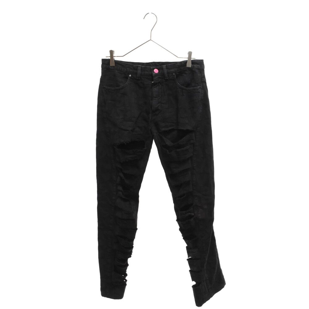 ルイヴィトンLOUIS VUITTONグラフィティ総柄デニムジーンズブラック