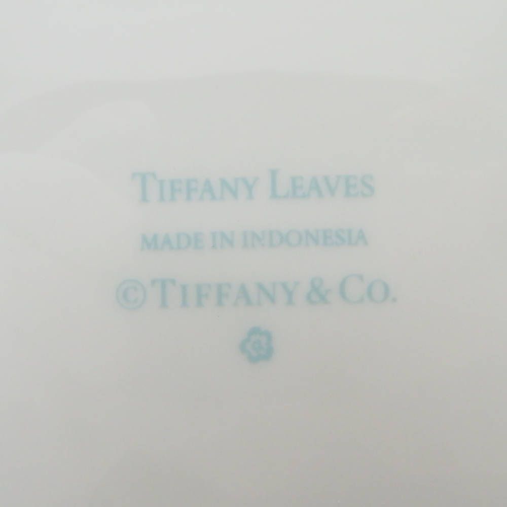 美品 TIFFANY＆Co. ティファニー TIFFANY LEAVES 中皿 2枚 19cmプレート ペア SY9908U 