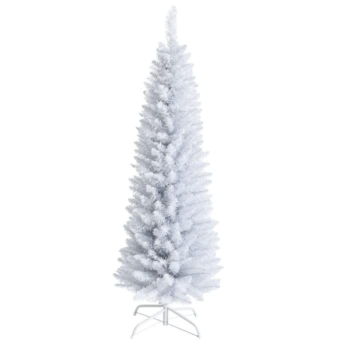 Color:150cm/白 GYMAX クリスマスツリー 150cm 240本枝 白 ホワイト ヌードツリー 組立簡単 おしゃれ クリスマス飾り インテリア装飾 Christmas tree (150cm/白)