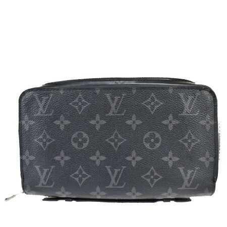 【中古】 ルイヴィトン LOUIS VUITTON ジッピー XL ラウンドファスナー 長財布 モノグラム エクリプス レザー M61698 18MS405