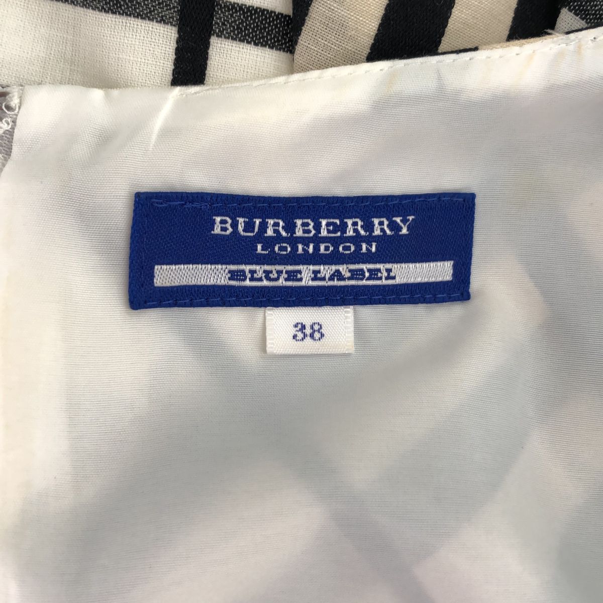 ◆中古品◆BURBERRY DONDON BLUE LABEL バーバリー ブルーレーベル ワンピース チェック ベージュ系 レディース サイズ:38 R56573NSD