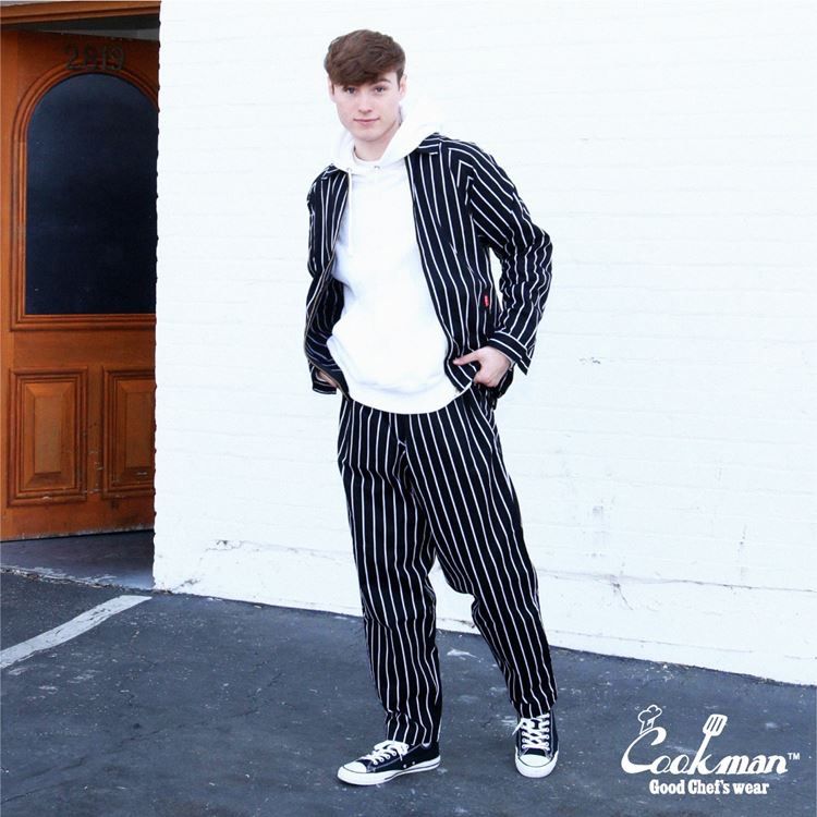 Cookman シェフパンツ Chef Pants Stripe Black Mサイズ