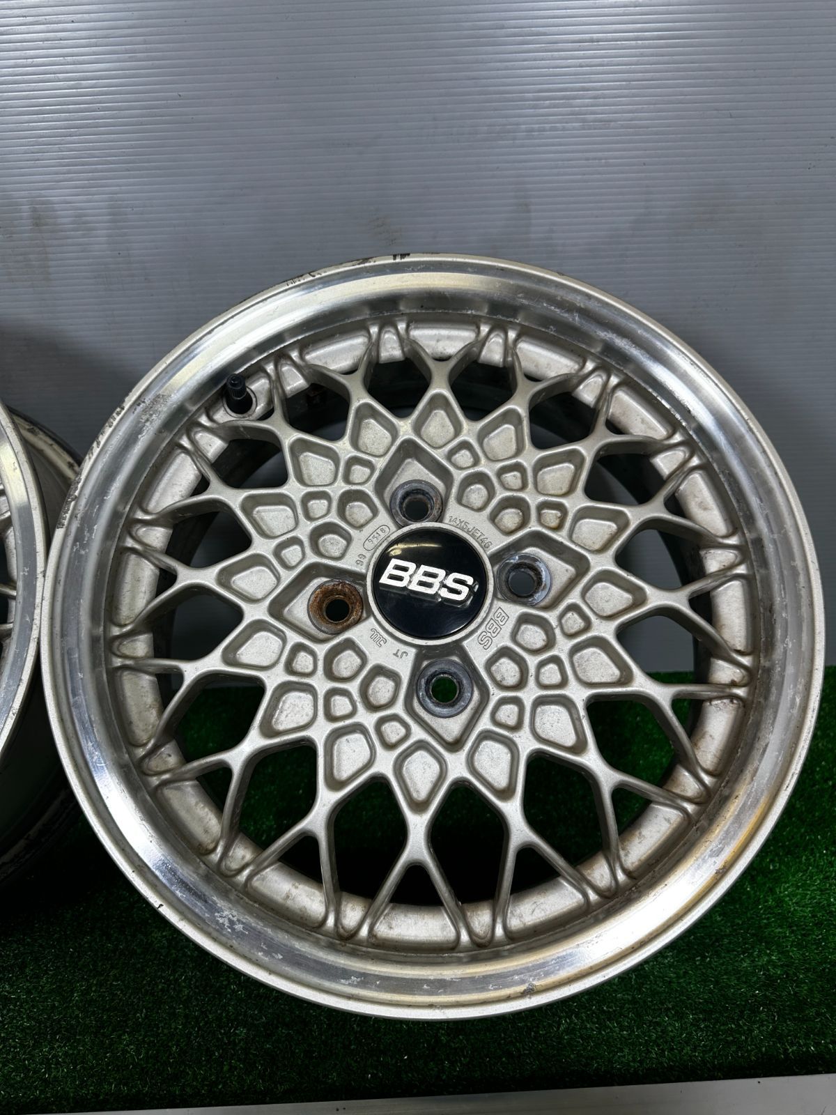 送料無料☆14x5J +46 4穴 PCD100 BBS 4本 中古 アルミホイール TA295