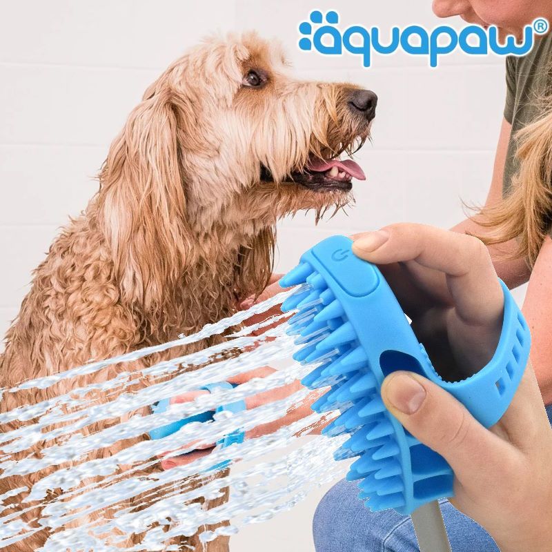 aquapaw|アクアパウ Pro Pet Grooming Tool プロペットグルーミングツール ペット用シャワーヘッド 中型犬 大型犬 ペット シャンプー ブラシ 2段階の水量調整と大きめのブラシサイズで大型ペットや毛量の多いペットのシャンプーに