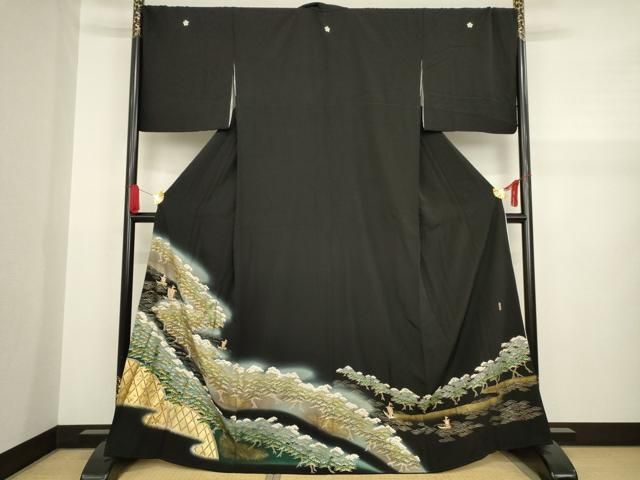 新品未使用❇️さが美扱い　豪華黒留め袖金彩駒刺繍　比翼仕立て❇️フルセット 美品❇️豪華作家もの金彩刺繍 5つ紋 比翼仕立て 黒留め袖フル