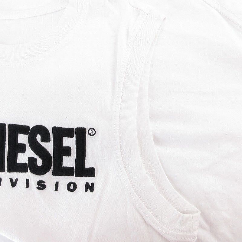 ☆ディーゼル☆ T-Isco-Div ロゴ プリント タンク トップ Diesel T-Isco-Div タンクトップ | ホワイト | FARFETCH JP