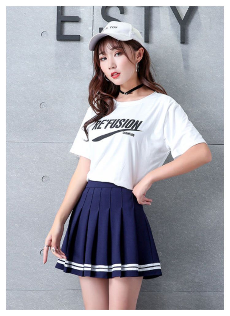 女子 プリーツスカート 制服 スカート インナー付き 制服 無地