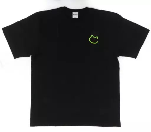 衣類　ライブロゴ Tシャツ ブラック フリーサイズ 「バーチャルYouTuber ホロライブ 猫又おかゆ 1st Live.『ぽいずにゃ～しんどろーむ』」 中古】衣類 ライブロゴ Tシャツ ブラック フリーサイズ