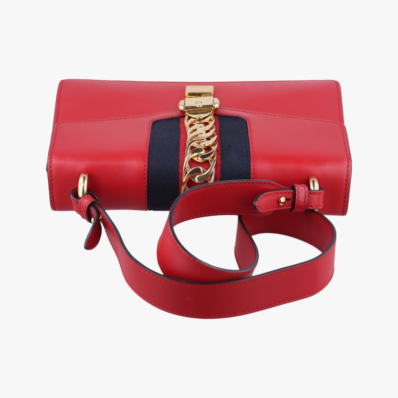 グッチGucciシルヴィレッド×ネイビーレザー421882I026083515