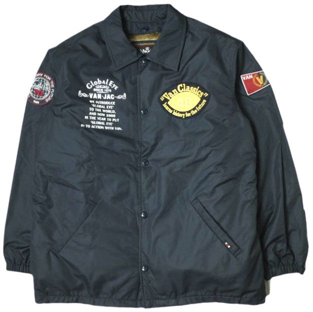 VAN JACKET INC. ヴァンヂャケット ファーライナー付き ナイロンコーチジャケット JC-19509 L ネイビー JAC ワッペン  アウター g17910 - メルカリ