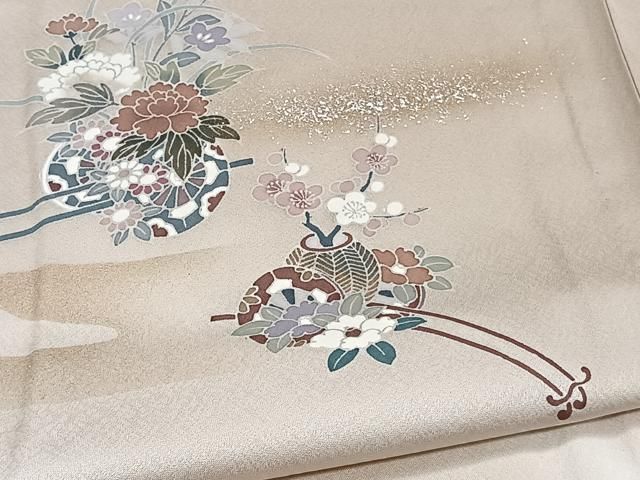 平和屋着物▽訪問着 単衣 手描き 虎 暈し染め 正絹 逸品 DAAV9769sf