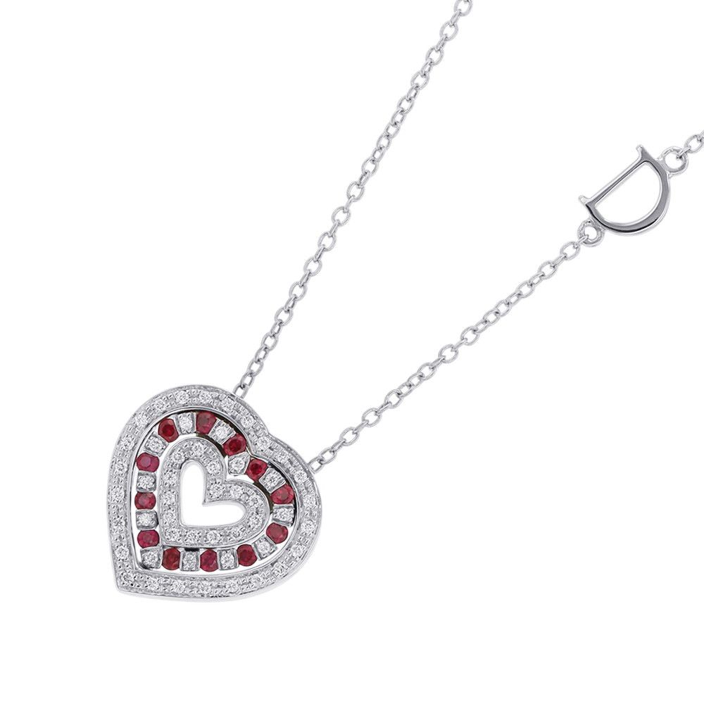 正規品　ダミアーニ　ルビー　ネックレス　M ホワイトゴールド、ダイヤモンド、ルビーネックレス - Damiani