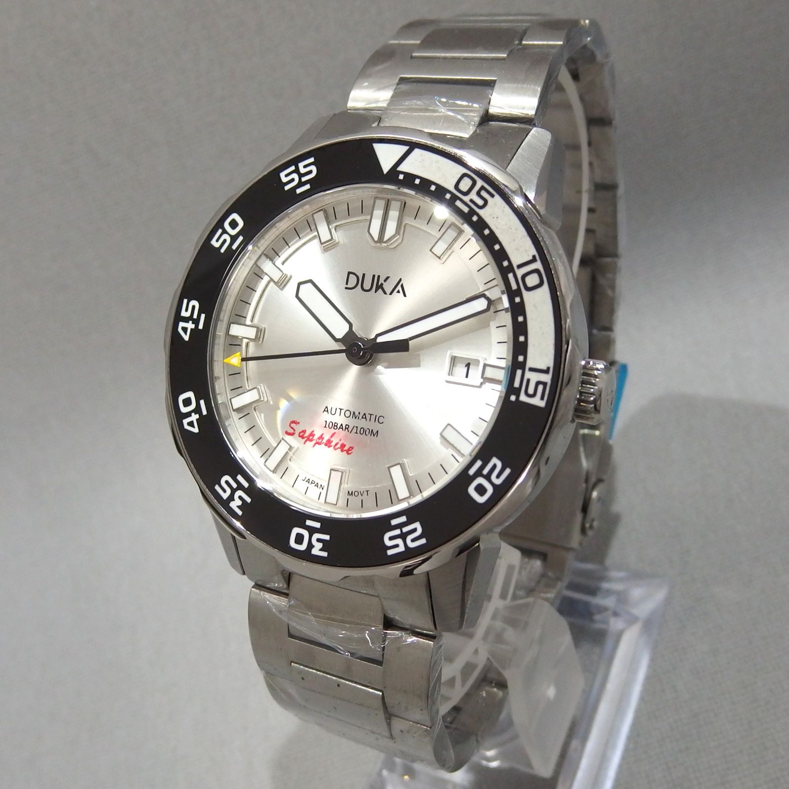 未使用☆DUKA 109 セラミックベゼル デイト 自動巻き 腕時計