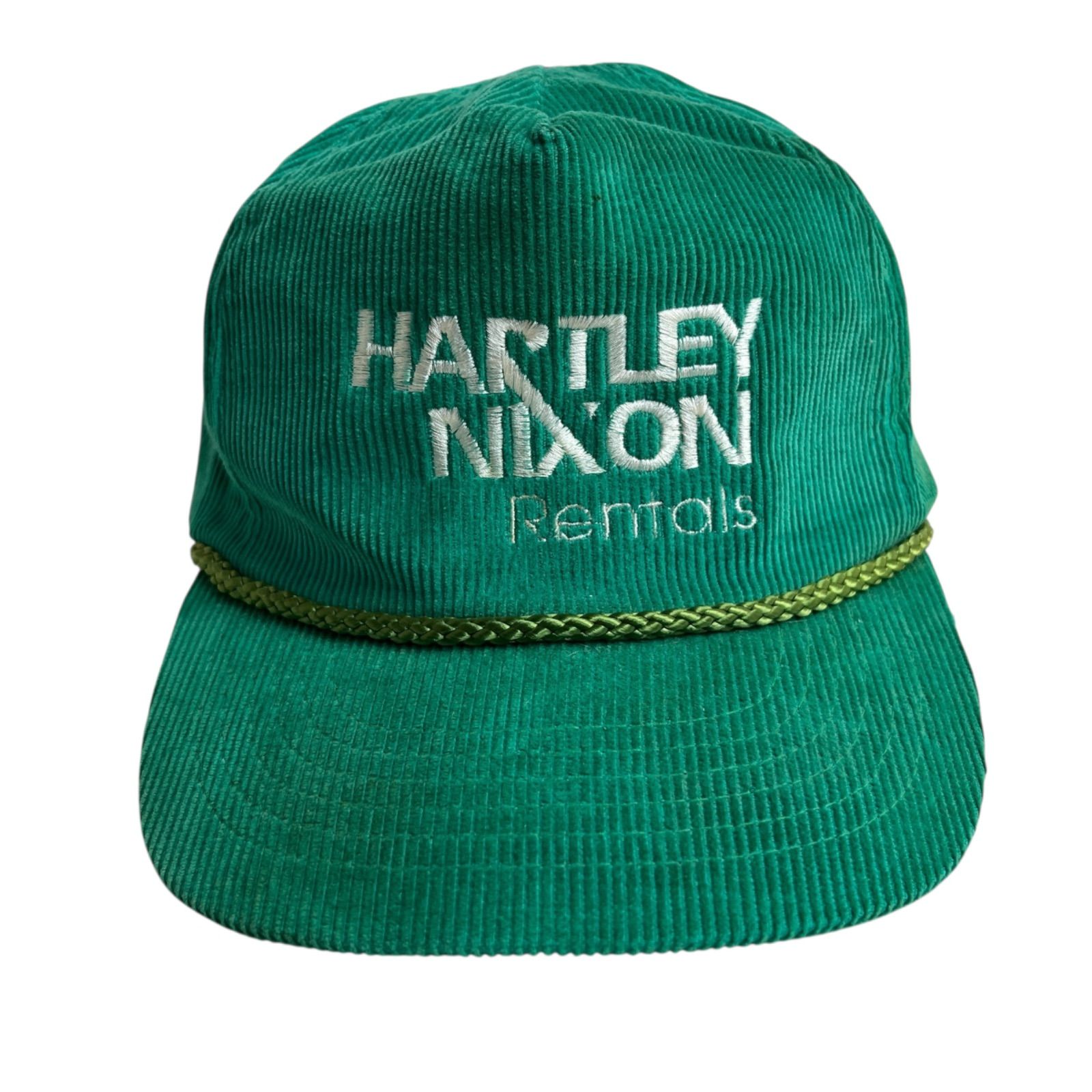 キャップ|帽子 HARTLEY NIXON ハートレイニクソン コーデュロイキャップ ビンテージキャップ 刺繍ロゴ 企業物 グリーン 緑