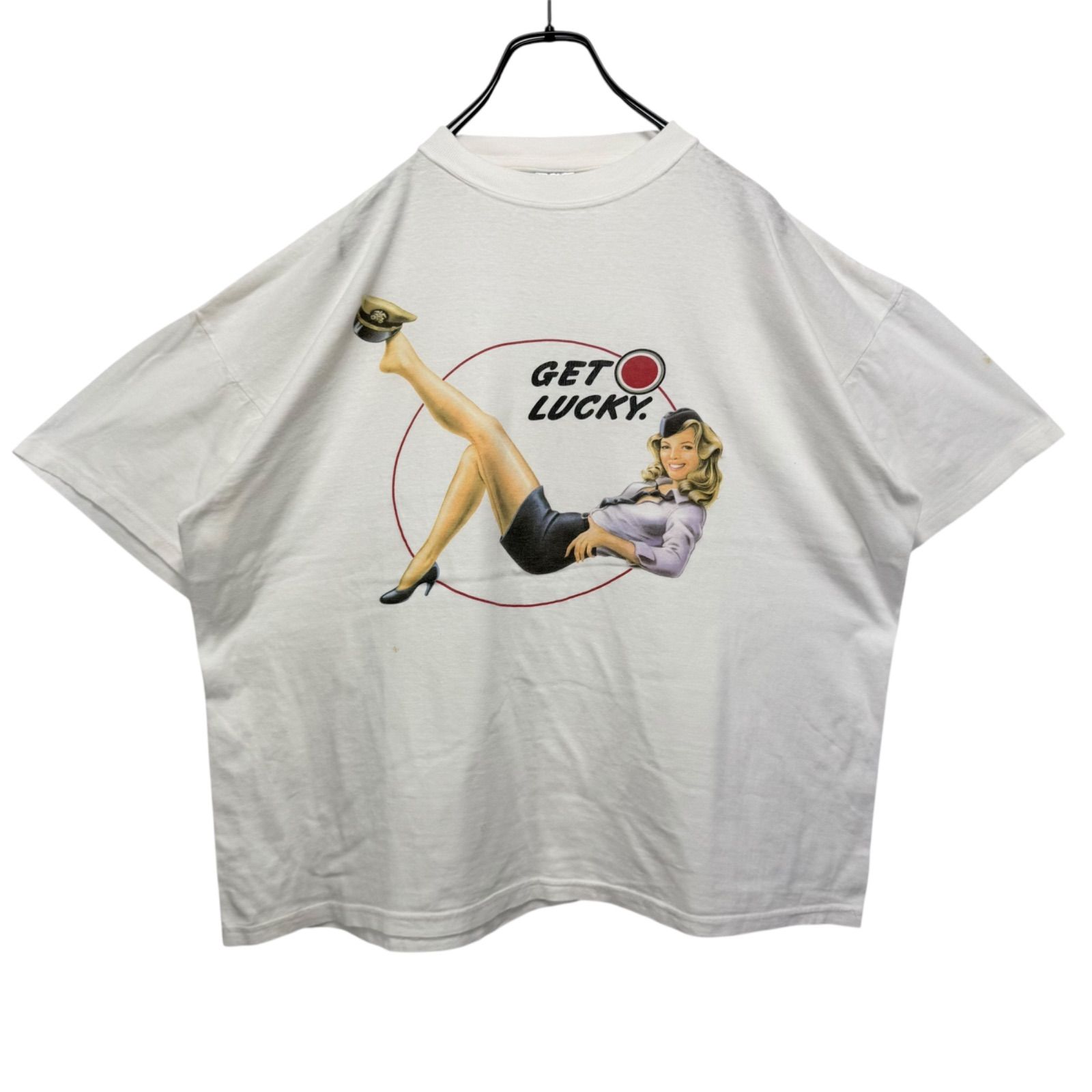 90s vintage LUCKY STRIKE GET LUCKY Promo Print Logo T-shirt Tee