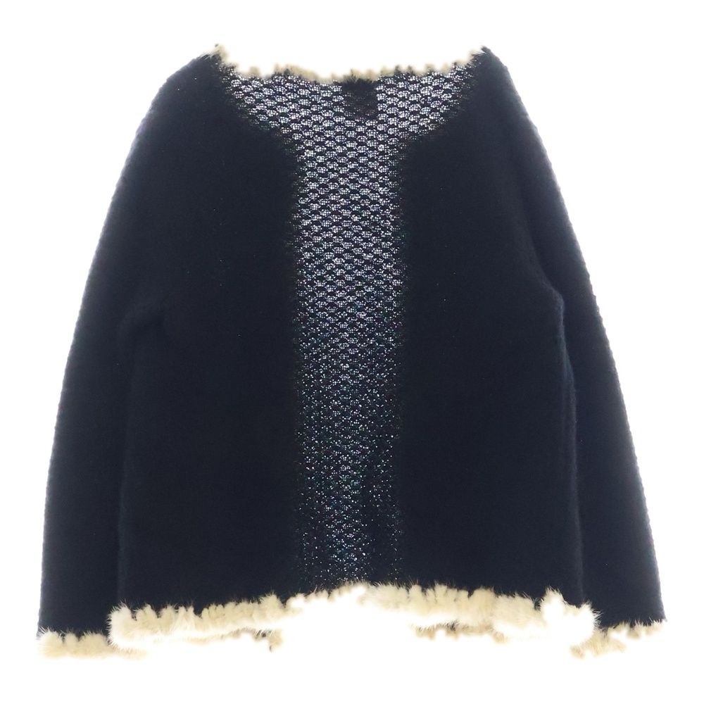 CHANEL シャネル カーディガン ジャケット ココマーク アンゴラ ファー CHANEL (シャネル) ファー付きカーディガン ココマーク ニット