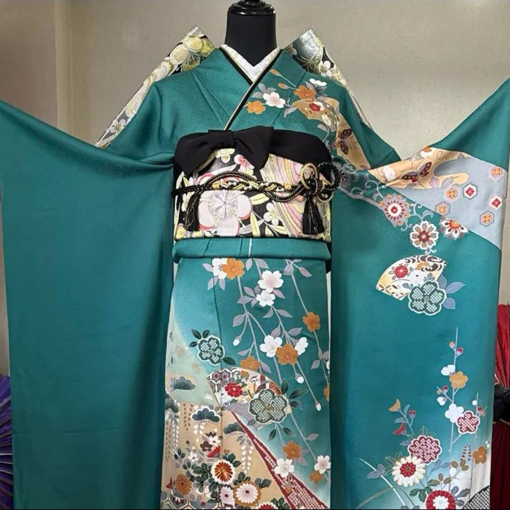 豪華振袖フルセット(7点)・辻が花・絞り・パールトーン加工・白地・クリーム・正絹 振袖フルセット(7点)・辻が花・古典柄・絞り・FS012 （【楽天