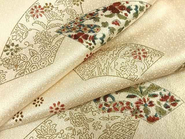 平和屋着物○訪問着 紬地 流水舞桜 金彩 正絹 逸品 AAAZ7358zg