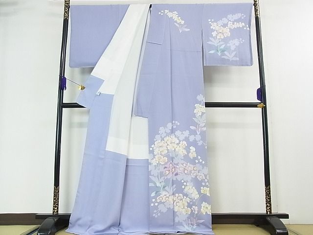 平和屋2□極上 十日町友禅 女流作家 遠田藤舟 訪問着 胡蝶蘭 京都